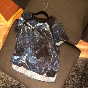 Trouve blue lightning pattern blouse